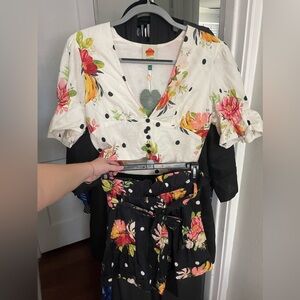 Farm Rio linen crop top